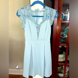 BCBGeneration short v-neck blue lace dress